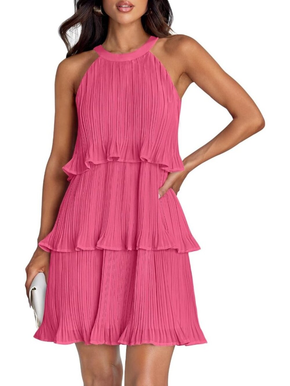 Summer Halter Ruffle Tiered Mini Dress - Perfect Cocktail Party Outfit!